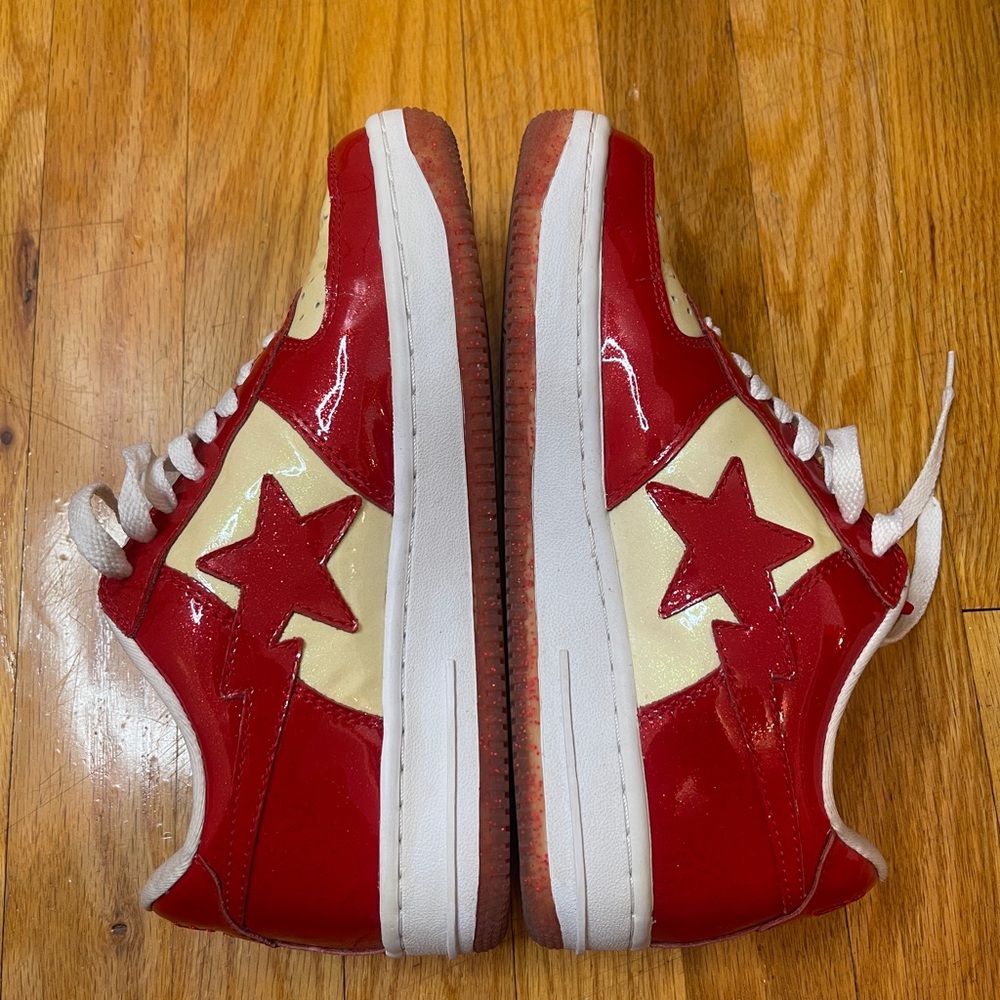 Bape Red & Yellow Glitter Bapestas 6.5 - Picture 5 of 10